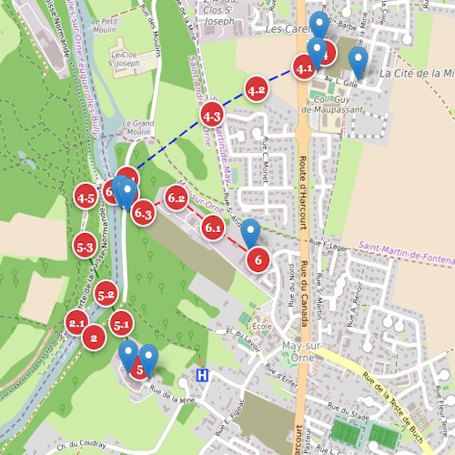 May-Sur-Orne et ses environs sur carte